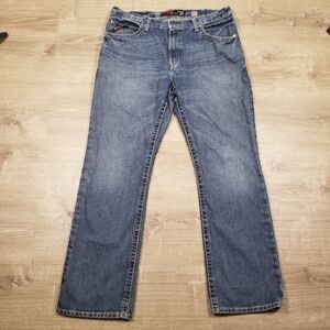 Ariat Jeans Mens 38x34 Blue FR M4 Relaxed Boot Cut USA Flame Resistant Workwear